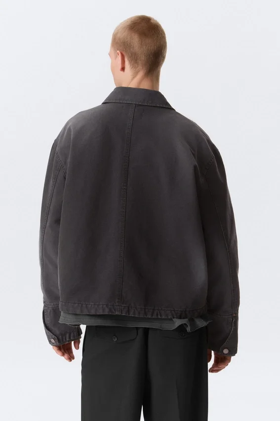 Chaqueta utilitaria de corte holgado y lavado – Negro lavado Chaqueta utilitaria de corte holgado y lavado – Negro lavado