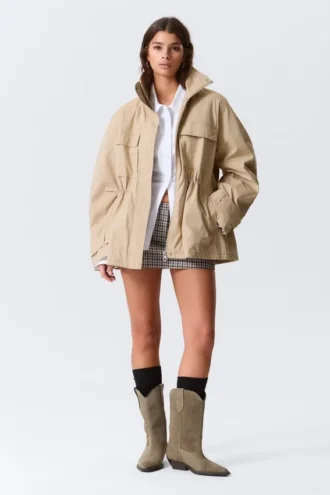 Chaqueta utilitaria holgada – Beige