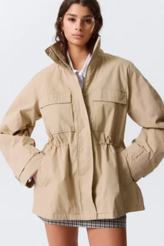 Chaqueta utilitaria holgada – Beige