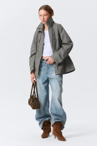 Chaqueta utilitaria holgada – Gris