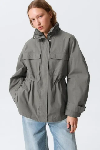 Chaqueta utilitaria holgada – Gris