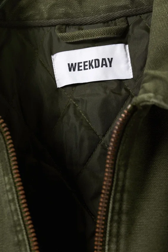 Chaqueta utilitaria lavada de corte holgado – Verde caqui oscuro Chaqueta utilitaria lavada de corte holgado – Verde caqui oscuro