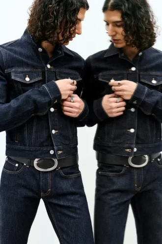 Chaqueta vaquera ajustada de estilo camionero – Blue Rinse – Azul oscuro