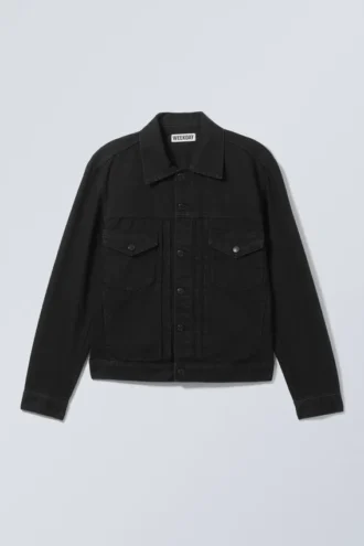 Chaqueta vaquera de corte holgado – Lavado negro – Negro