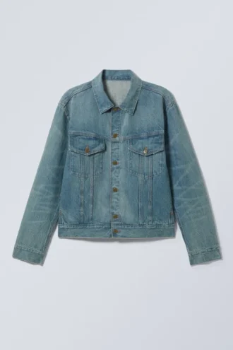 Chaqueta vaquera de corte regular – Cian empolvado