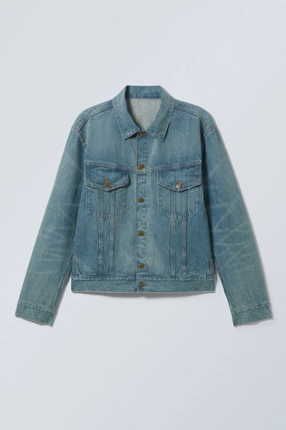 Chaqueta vaquera de corte regular – Cian empolvado Chaqueta vaquera de corte regular – Cian empolvado
