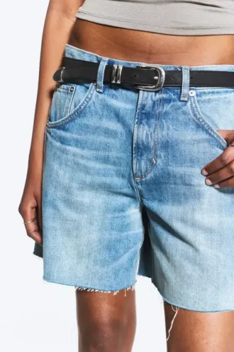 Cinturón de imitación de cuero estilo western – Negro