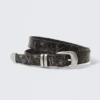 Cinturón de imitación de cuero estilo western – Negro craquelado Cinturón de imitación de cuero estilo western – Negro craquelado