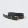 Cinturón fino de imitación de piel – Negro – Hebilla de latón Cinturón fino de imitación de piel – Negro – Hebilla de latón