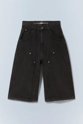 Cm X Lb Dunno Pantalones cortos de carpintero unisex en negro lavado – Negro lavado | Cheap Monday GB