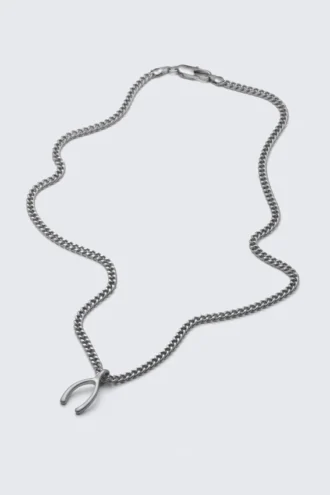 Collar con colgante de acero inoxidable – Plata
