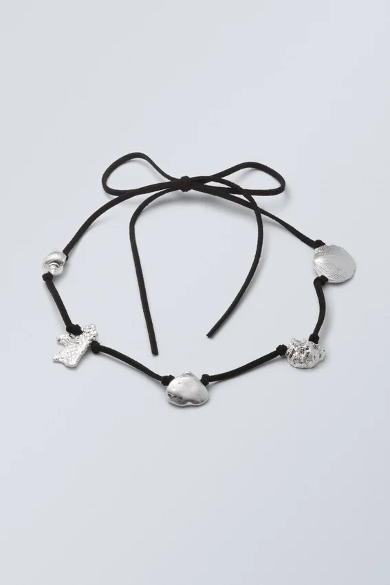 Collar con colgante de concha – Negro Collar con colgante de concha – Negro