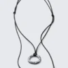 Collar con colgante de cordón – Plata – Cordón negro Collar con colgante de cordón – Plata – Cordón negro