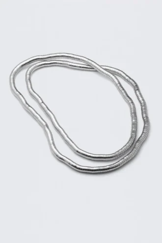 Collar de acero flexible – Plata