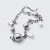 Collar de cadena con colgante de perlas gruesas – Plata Collar de cadena con colgante de perlas gruesas – Plata