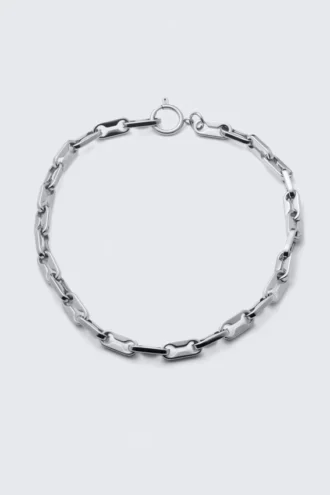Collar de cadena de acero inoxidable – Plata