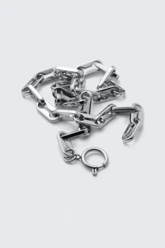 Collar de cadena de acero inoxidable – Plata