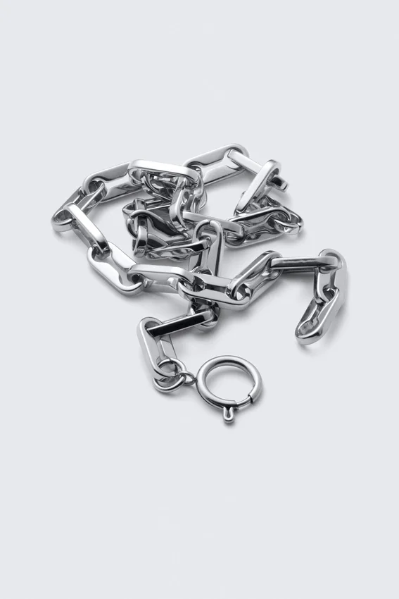 Collar de cadena de acero inoxidable – Plata Collar de cadena de acero inoxidable – Plata