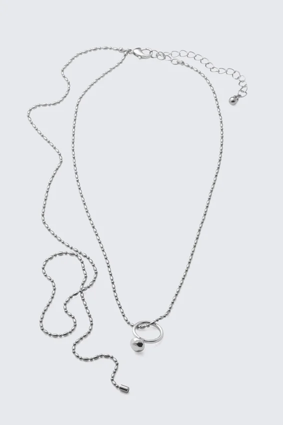 Collar de cadena de anillas largas – Plata Collar de cadena de anillas largas – Plata