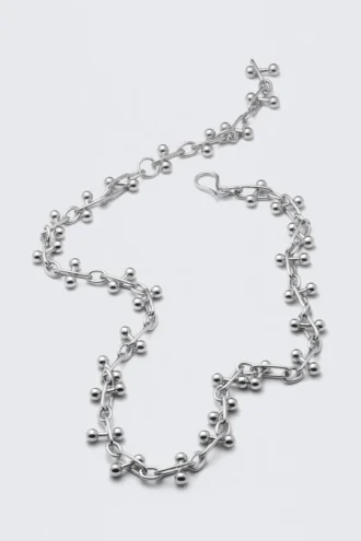Collar de cadena tipo barbell – Plata