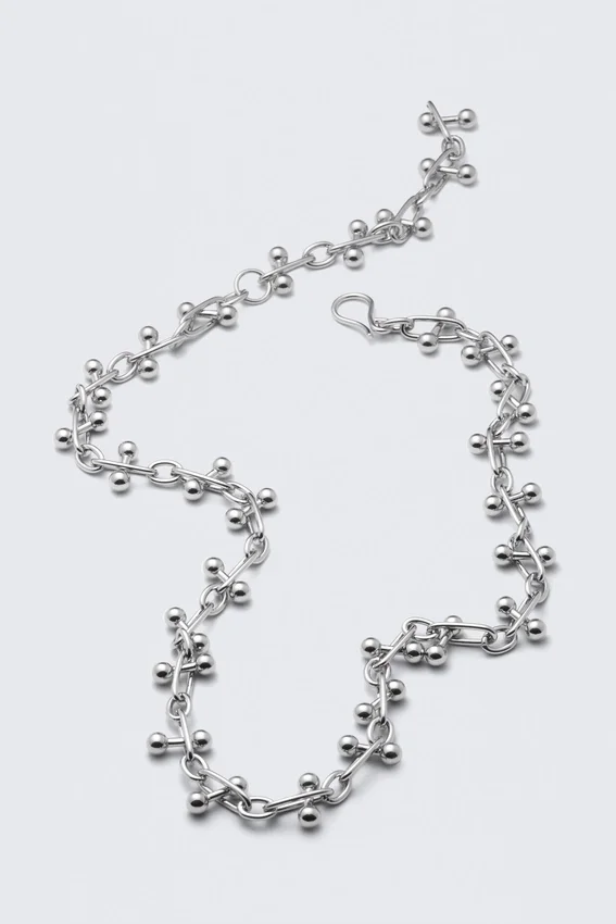 Collar de cadena tipo barbell – Plata Collar de cadena tipo barbell – Plata