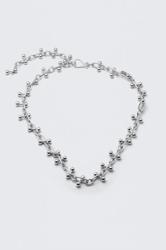 Collar de cadena tipo barbell – Plata Collar de cadena tipo barbell – Plata
