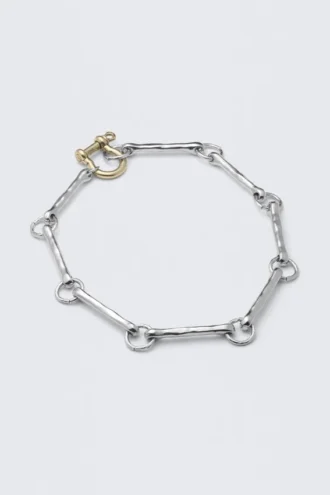 Collar de eslabones metálicos – Plata y dorado