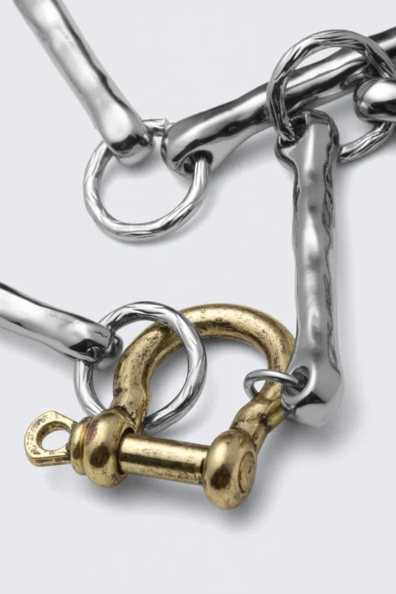 Collar de eslabones metálicos – Plata y dorado Collar de eslabones metálicos – Plata y dorado