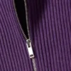 Cárdigan ajustado con cremallera y punto elástico – Morado oscuro