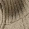 Cárdigan ajustado de punto suave con cremallera – Beige jaspeado