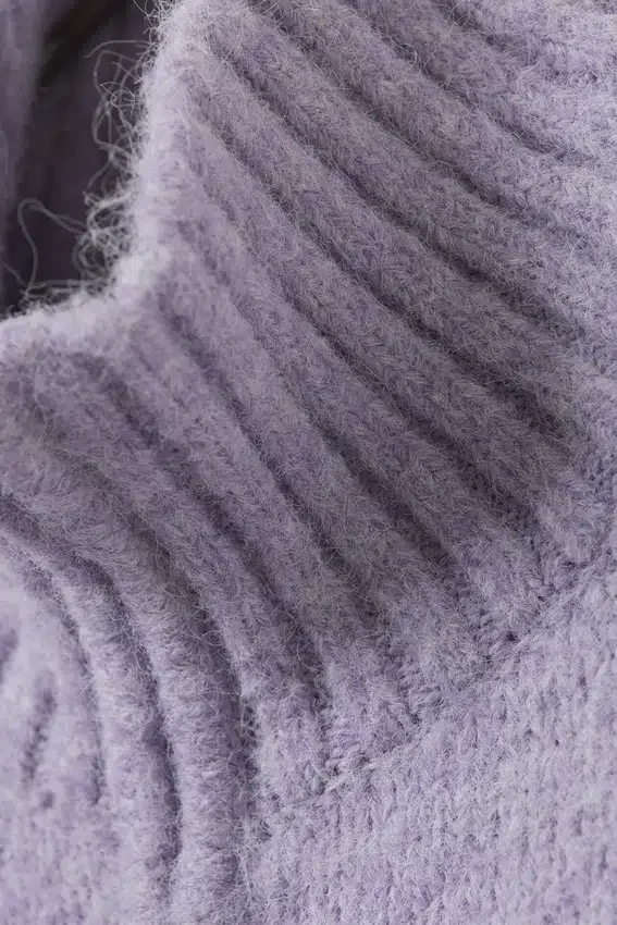 Cárdigan ajustado de punto suave con cremallera – Mezcla de morado claro Cárdigan ajustado de punto suave con cremallera – Mezcla de morado claro