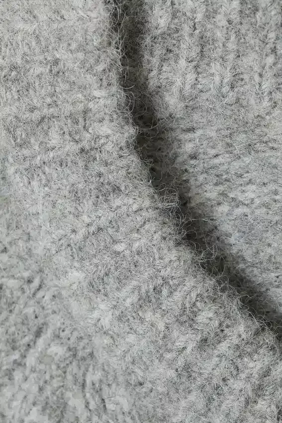 Cárdigan con cremallera de mezcla de lana y mangas raglán – Gris jaspeado Cárdigan con cremallera de mezcla de lana y mangas raglán – Gris jaspeado