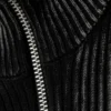 Cárdigan con cremallera de punto elástico Taiki – Rayas bicolores en negro y gris Cárdigan con cremallera de punto elástico Taiki – Rayas bicolores en negro y gris