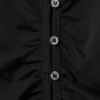 Cárdigan con cuello en V fruncido de Belle B – Negro