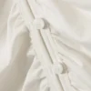 Cárdigan con fruncidos y cuello en V de Belle B – Blanco