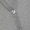 Cárdigan corto de punto con cuello en V – Gris jaspeado
