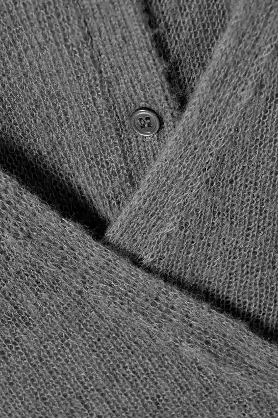 Cárdigan cruzado con botones de mezcla de lana – Gris Cárdigan cruzado con botones de mezcla de lana – Gris
