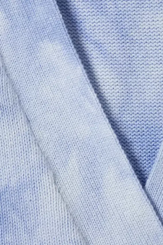 Cárdigan de algodón de punto jacquard – Azul lavado – Tie-dye Cárdigan de algodón de punto jacquard – Azul lavado – Tie-dye