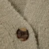 Cárdigan de cuello en V acanalado – Dusty Mole Cárdigan de cuello en V acanalado – Dusty Mole
