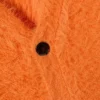 Cárdigan de cuello en V con pelo – Naranja