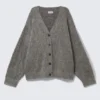 Cárdigan de mezcla de mohair – Gris oscuro Cárdigan de mezcla de mohair – Gris oscuro