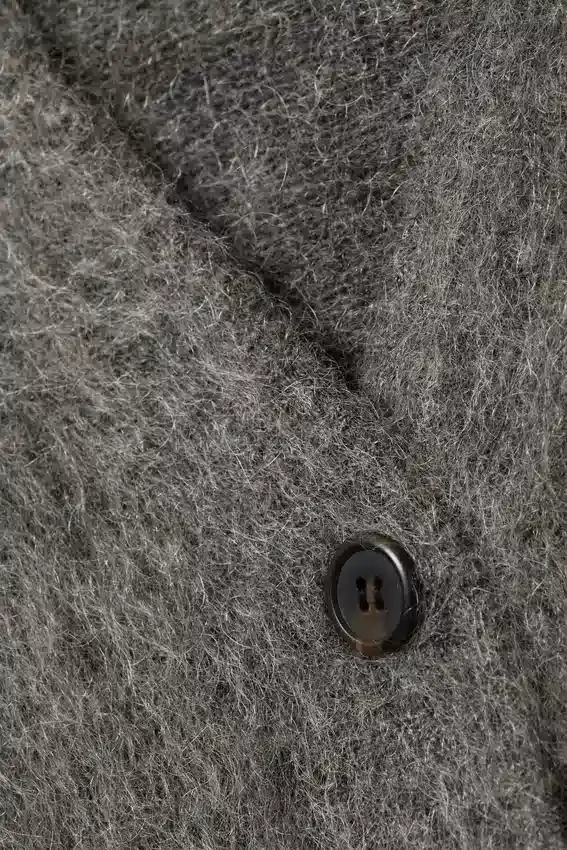 Cárdigan de mezcla de mohair – Gris oscuro Cárdigan de mezcla de mohair – Gris oscuro