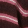 Cárdigan de punto cepillado con botones – Rayas en rojo oscuro y rosa Cárdigan de punto cepillado con botones – Rayas en rojo oscuro y rosa