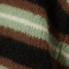 Cárdigan de punto cepillado con botones – Rayas marrones/negras/verdes Cárdigan de punto cepillado con botones – Rayas marrones/negras/verdes