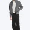 Cárdigan de punto con cuello alto y cremallera, de corte holgado – Gris claro empolvado Cárdigan de punto con cuello alto y cremallera, de corte holgado – Gris claro empolvado