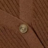 Cárdigan de punto con cuello en V – Marrón oscuro Cárdigan de punto con cuello en V – Marrón oscuro