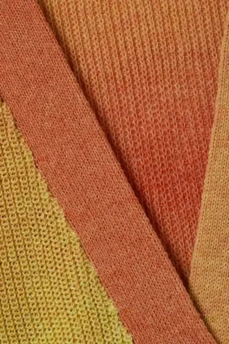 Cárdigan de punto con cuello en V y degradado – Naranja y amarillo difuminado