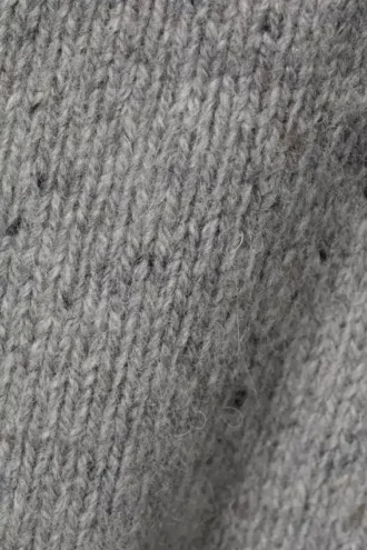 Cárdigan de punto con efecto peludo en mezcla de lana – Gris jaspeado