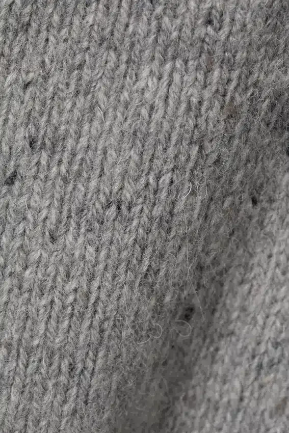 Cárdigan de punto con efecto peludo en mezcla de lana – Gris jaspeado Cárdigan de punto con efecto peludo en mezcla de lana – Gris jaspeado