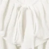 Cárdigan de punto con volantes y cuello en V de Yulia B – Blanco Cárdigan de punto con volantes y cuello en V de Yulia B – Blanco